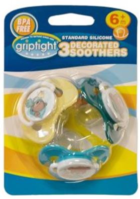 GRIPTIGHT 3 DEC STD SOOTHERS 6M+ 2.99